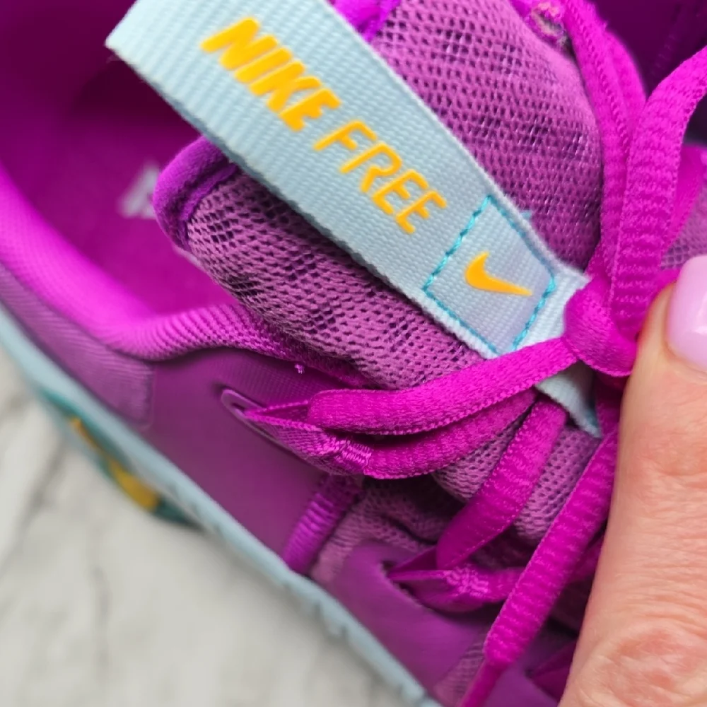 Nike Metcon Free Purple Running Sneakers with Teal & Yellow Accents - Picture 2 of 5